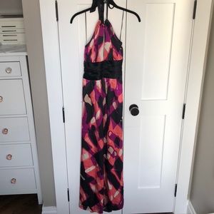 Trina Turk silk multi print maxi dress